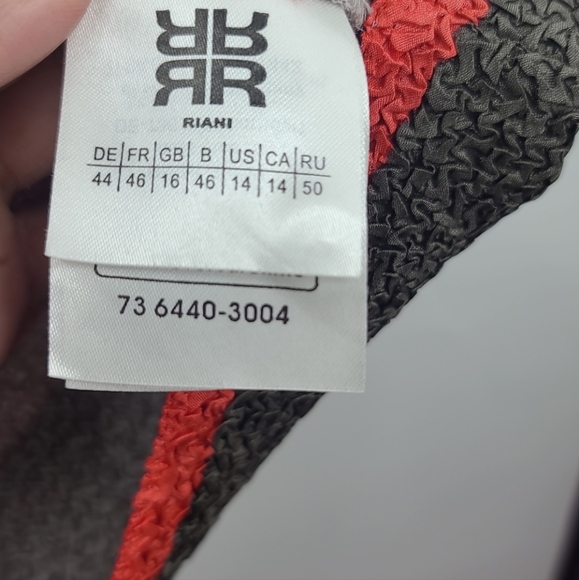 Riani grey and coral striped dress size 14 - Picture 5 of 7